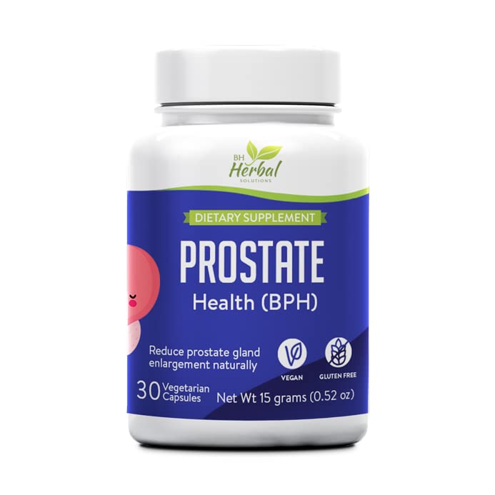 Prostate Health (BPH) - Reduces Prostate Gland Enlargement Naturally - Helps Reduce Frequent Urination - 100% Herbal and Natural
