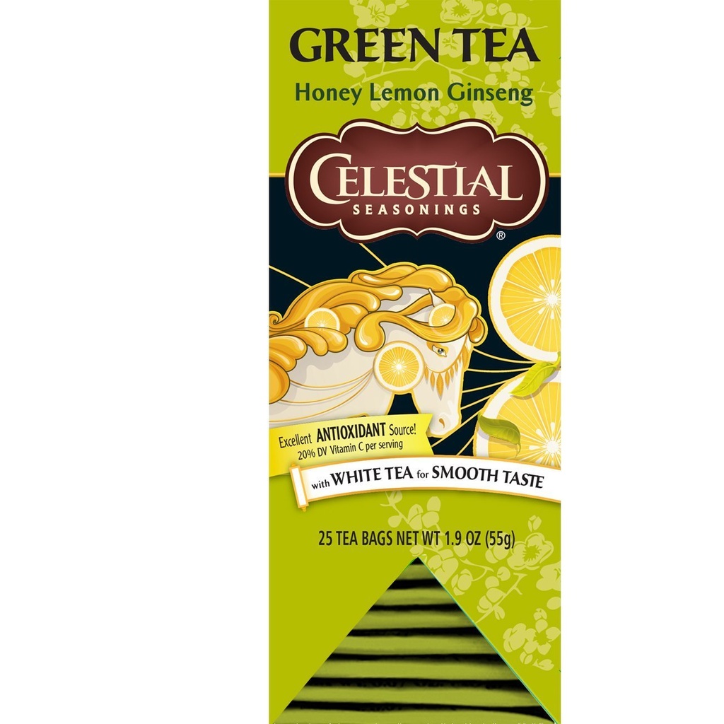 Celestial Seasonings Green Tea, Honey Limon Ginseng, 25 Şərh (Pack of 6)