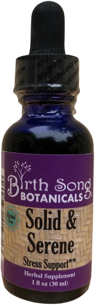 Kelahiran Song Botanicals Solid & Serene Herbal Stress dan Mood Dukung Tincture - Chamomile, Passionflower, Valerian Liquid Drops for Stress Support - Non-Habit Forming Natural Supplemen