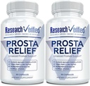 Research Verified® Prosta Relief - Saw Palmetto and Bioperine® - Prostate Health; Bladder & Urinary Health, Drive and Performance; Pure Natural, 90 Capsules (Pack of 2)