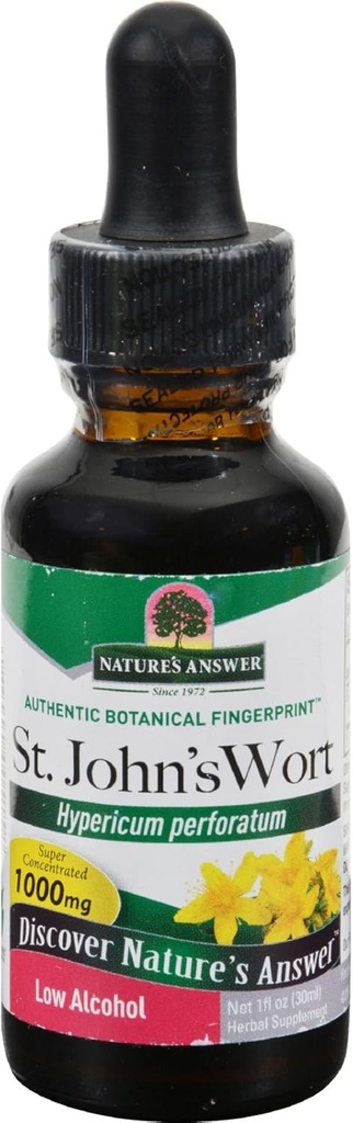 Resposta da natureza St. John's Wort Extract com baixo álcool orgânico 1 Onça de fluido Vegan □ Não-OGM Livre de Glúten □ Kosher