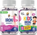 SUNNY SAM Iron Gummies for Kids ' Adults - Iron Vitamins with Vitamin C, 10mg per Serving - Iron Chewable Fruit Gummy for Immune Support Red blood Cell Production