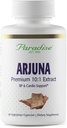 Paradise Herbs Arjuna, Cardiovascularis támogatás, Vérnyomás karbantartás, Heart Health, Antioxidáns kiegészítés, Vegan, Non-GMO, Gluten Free, 60 Vegetáriánus kapszula