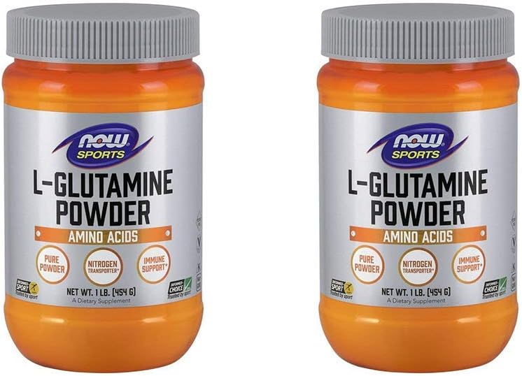 NOW Foods L-Glutamine Polvere pura, 16 oncia (pacchetto di 2)
