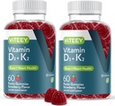 VITEEY bitamina D3 K2 Gummies - 1000 IU bitamina D3 eta K2 100mcg - Hezur eta bihotzaren osasuna heldu eta nerabeentzat - Begetariarra, Gelatin Free, GMO Free - Tasty Chewable D3K2 bitaminak Strawberry Flavored Gummy