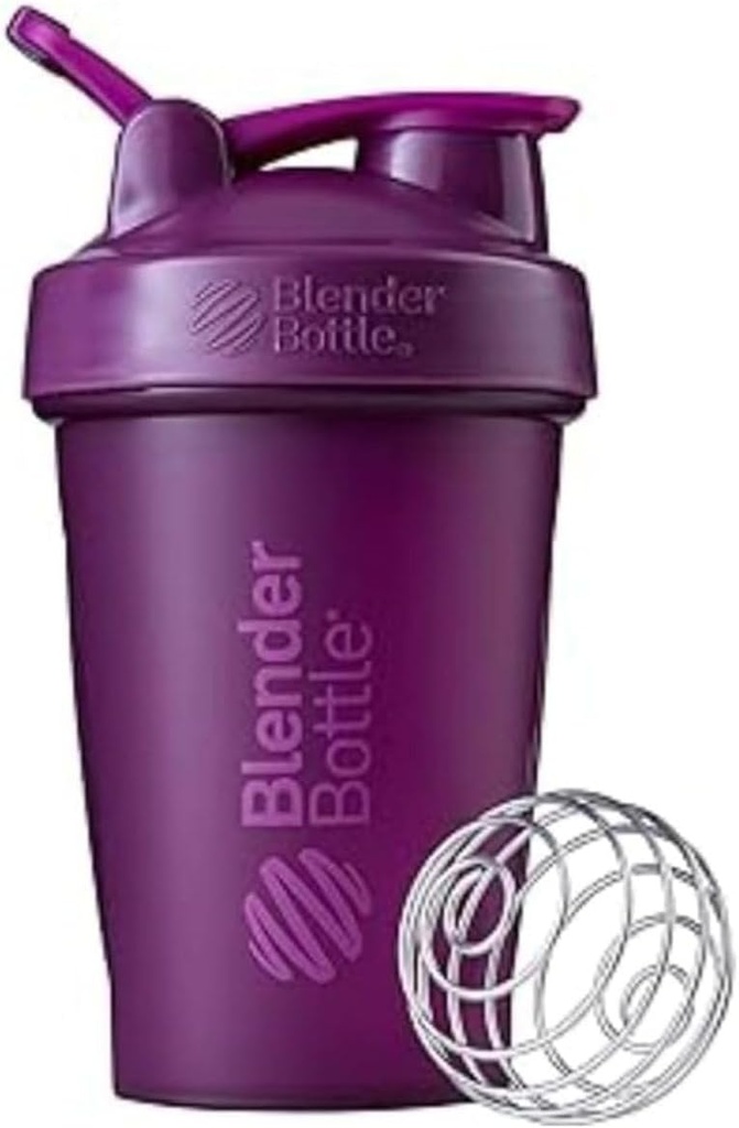 BlenderBottle Classic Shaker Bottle Perfect for Protein Shakes and Pre Workout, 20-Ounce, Plum