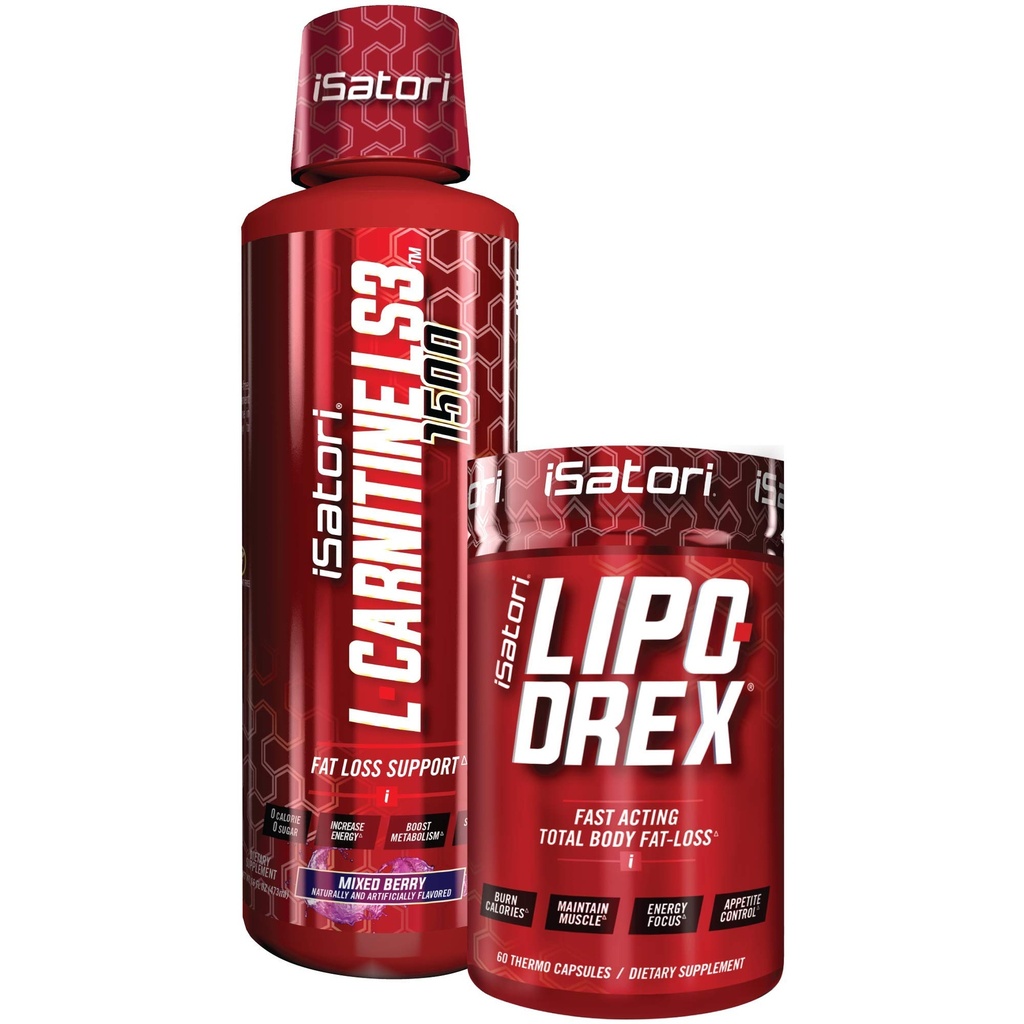 iSatori Lipo-Drex Fat Loss Thermogenic Formula - Fast Acting Weight Loss -Appetite Suppressant (60 Capsules) L-Carnitine Liquid Fat Burner and Metabolism Activator- Mixed Berry (32 Servings)