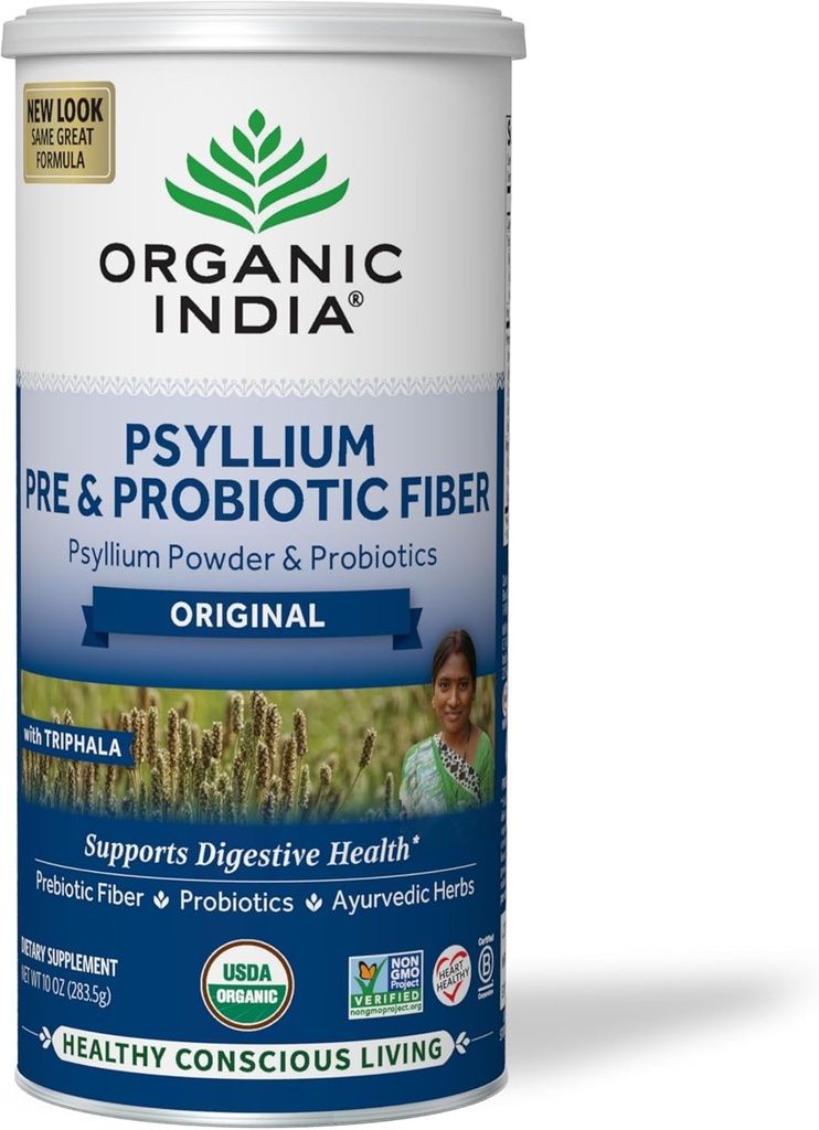 ORGANIC Psyllium Husk Powder - Pre & Probitic Fiber Phụ, Psyllium Husk, Whole Psyllium Husk Powder Powvaored, Diary Fiber, USADA Biber, Gluten - 10 Oz