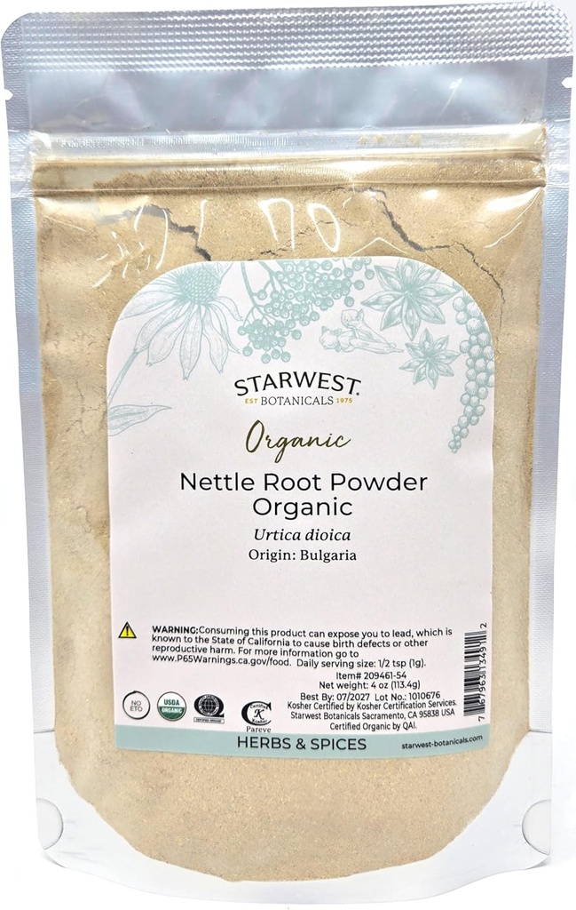 Starwest Botanicals Organic Nethertle Root Mill 4 oz