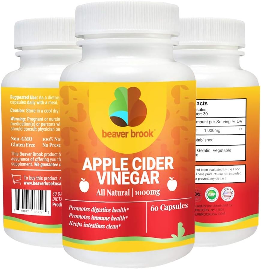 Beaver Brook Apple Cider Vinegar All Natural Dietary Supplement - 60 cápsulas