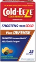 Cold- Eeze Plus Defense Natural Citrus with Elderberry Cink Lozenges, Homeopátiás hideg remedy, Rövidek Általános hideg tünetek, Promotes Immune Health with Sambucus Negra, Echinacea and Rose HIPS, 25 Ct