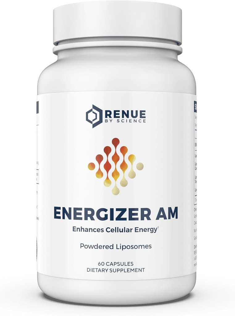 Renue By Science Energizer AM | Liposomal Resveratrol Hesperidin & Green Tea Supplement | 60 Kapseln mit Trans Resveratrol (65mg) Hesperidin (150mg) Green Tea Extract (35mg) - Non-GMO | Made in USA