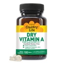 Country Life Vitamin A 10,000 IU - Immune Support, Skin & Eye Health Supplement, Certified Gluten-Free, Vegan, Halal, Kosher, 50% Beta-Carotene & 50% Retinyl Palmitate, Easy Absorption - 100 Tablets