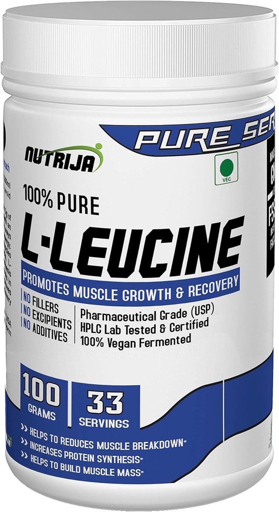 L-Leucine - 100grams |100% ren & USP-grad - ideell intra trening Supplement