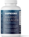 Pílulas de Colágeno Marinho CORREXIKO - 1800mg Pílulas de Colágeno Hidrolisado por Servindo com Ácido Hialurônico Adicionado, Vitamina C & Minerals - para Cabelo, Pele & Nails - 120 Cápsulas Fonte de 30 dias