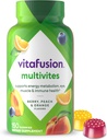 Vitafusion MultiVites Gummy Multivitamins per adulti con 12 vitamine e minerali, bacche, pesca e arancione aromatizzato, America's Numero 1 Gummy Vitamin Brand, 75 Day Supply, 150 Conte