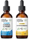 Wild & Organic Adrenal Support Tincture 2 fl oz & Ashwagandha Tincture 2 fl oz