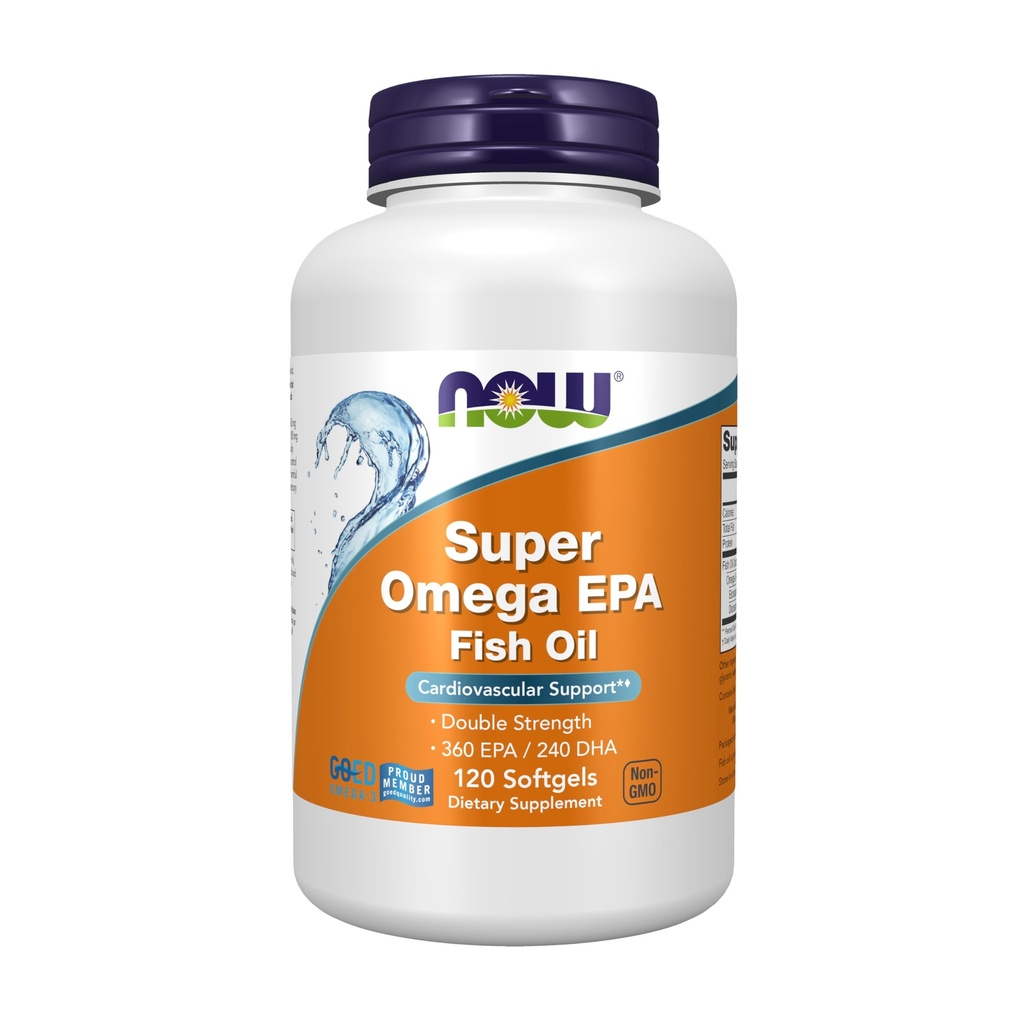 NOW Supplements, Super Omega EPA, 360 EPA / 240 DHA, Molecularly Distilled, 120 Softgels