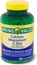 Spring Valley - Calcium Magnesium und Zink, Plus Vitamin D3, 250 beschichtete Kapseln