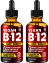 Pack of 2 - B12 Sublingual 5000 mcg Drops - Made in USA - Vegan B12 Vitamins for Energy, Mood & Memory - Highly Bioavailable Sublingual Drops - Methylcobalamin for Women & Men - 2 fl. oz.