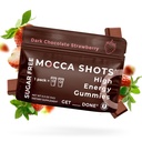 SGC Highest Concentration 100mg Caffeine per Gummy, 2 Gummies per Pack, 6-Pack Mocca Shots Sugar-Free Strawberry Plant-Based nootropic Instant Energy with Ginkgo biloba, Theobromine.