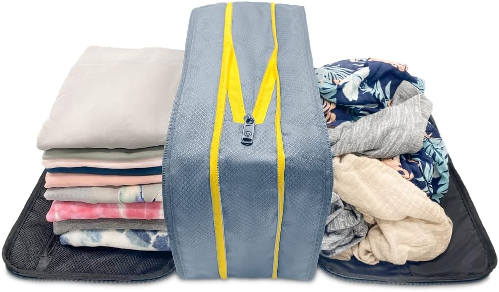 Baggi Ultimate Compression ZipCube Set של 2 - מרחיבה נסיעות מארגנת מזוודות, קל משקל Packing Cubes עבור אביזרים נסיעות נשים וגברים