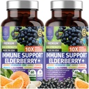 2-Pack N1N Premium 10-in-1 Immune Support Supplement [10 Potent Ingredients] with Elderberry, Vitamin C, Zinc, Echinacea, Turmeric Curcumin, Garlic and Probiotics for Adults, 120 Veg Caps
