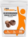 BulkSupplement.com Glucmananan character - from Konjac root cult, Glucomananan Supplement - Gluten free, 2g ต่อการให้บริการ, 1kg (2.2 abs) (Pack of 1).