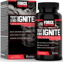 FORCE FACTOR测试 X180 Ignite Testosterone Total Pooster for Men with Fenugreek种子和绿色茶叶提取器,用于构建利安肌肉,靴子能量,提高性能,60个计数