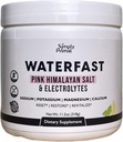 WATERFAST Keto Electrolyte Powder for Fasting and Hydration - Limão Flavor de limão □ Sal rosa do Himalaia (sódio), Potássio, Magnésio, Cálcio □ Açúcar, Sem glúten, Sem soja