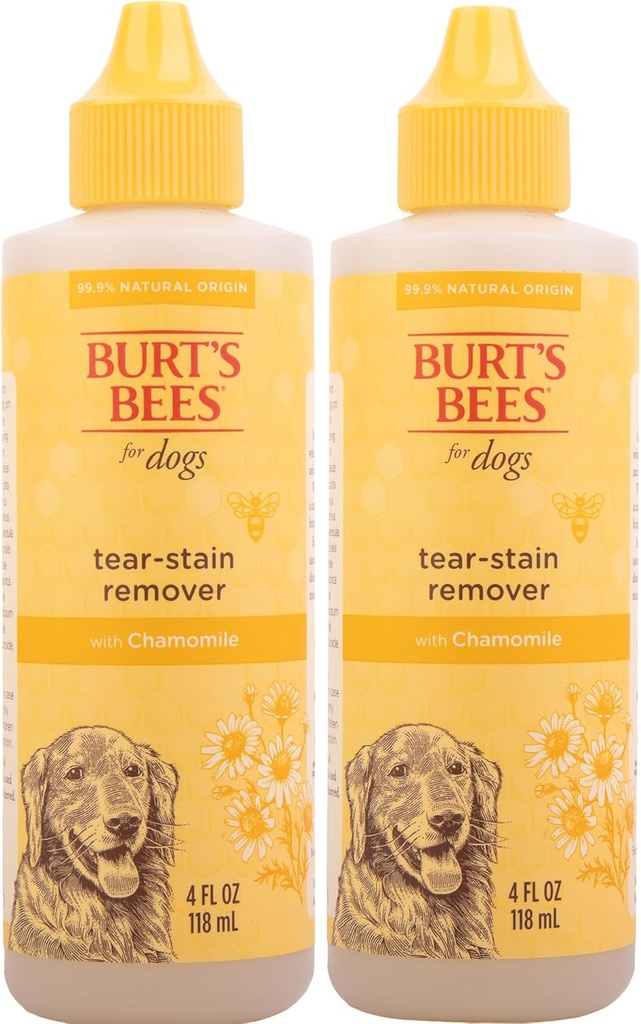 Qut's Bees for Pets Tear Stain Remover for Dogs with Chamomile - Puppy & Dog Tear Stain Remover - Cruelty Free, Sulfates və Parabens olmadan Formulated, 3 Ounces - 2 Pack