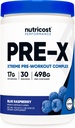 Nutricost Pre- X Xtreme Pre- Workout Powder Complex, Blue Malina, 30 Służenia, Wegetarianin, Non-GMO i Gluten Free