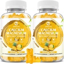 Kalcium Magnesium Zink Gummies med vitamin D3, Sugar Free Calcium Gummies för kvinnor män, High Potency Magnesium för ben & muskel & immun hälsa, ananas smak - 120 greve