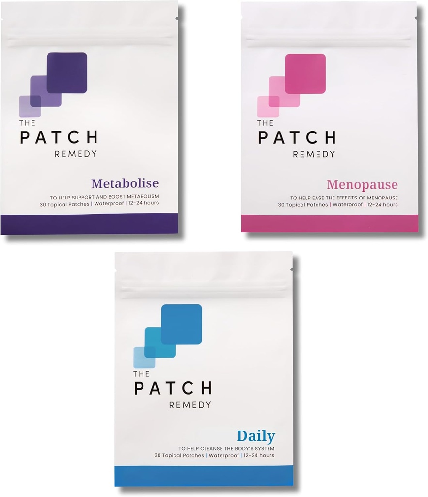 The Patch Remedy Menopause Fitness Cleanse Kit - Menopause Patches, Daily Cleanse Patch with Glutathione & метаболитна Patch