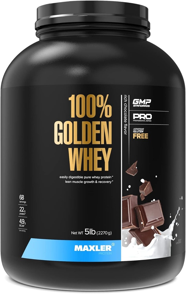 Maxler 100% Golden Hera - 22g proteiinia per tarjoilu - korkea proteiini, vähärasvainen, matala carb, täydellinen Aminohappo profiili - Rich suklaa proteiini 5 lb