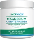 Rootcology by Dr. Izabella Wentz . Magnesium Citrate Powder . 300mg Magnesium for chillation and regularity Support . Natural Mixed Berry Flavor . 270g / 60 Servings