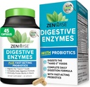 Zenwise Health Digestive Enzymes for Gut Health & Bloating Relief - Multi Enzymes Digestion Supplement med probiotika, Bromelain & Papaya för Digestive Health Support - Män & Kvinnor - 45 Count