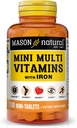 MASON NATUURLIJKE Daily Mini Multi Vitaminen met ijzer, vitamines A, C, D, E, B1, B2, B3, B6, B12, Folaat & Calcium, 100 Day Supply (1 Pack)