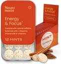 NeuroGum Energy Cafeína Mints (144 pezas) - Azucre libre con L-teanina + cafeína natural + vitamina B12 e B6 - Enerxía nootrópico e suplemento de foco para mulleres e homes - Keto & Vegan, Cinnamon Flavor