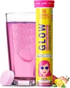 Glow | Japanisch Glutathione 500 mg und Vitamin C für Hautpflege | Glowing & Radiant Haut - 20 Effervescent Tablets | Erdbeer-Lemon Aroma