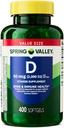 Spring Valley Vitamin D3 supplement Softgels, 2000 IU, 400 count - New look
