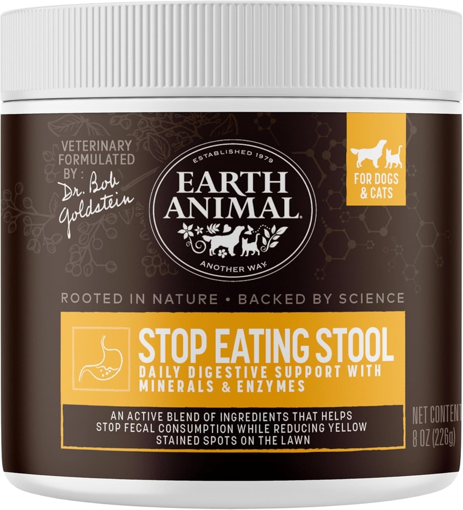 Earth Animal Apothecary Powder - Stop Eating Stool Nutritional Powder for Dogs & Cats