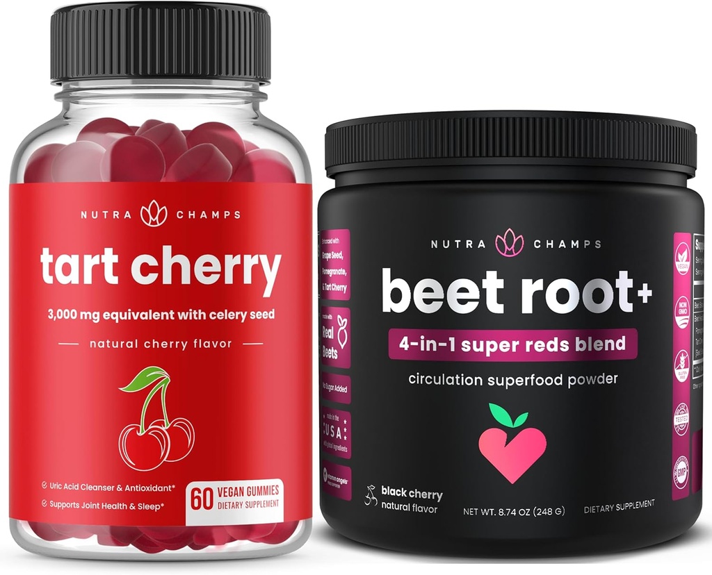 NutraChamps tartă de cireşe Gumies & Sfeclă Root Powder