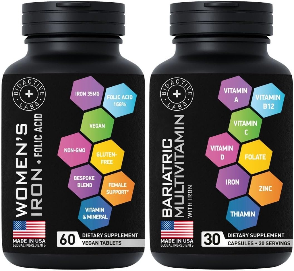 Bariatric Multivitamine și Vegan Iron Post Gastric Bypass Vitamina Bundle