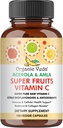 Orgânico Veda Superfruits Vitamina C Cápsula com Cereja de Acerola & Amla Berry - Alimentos inteiros Suplemento Natural Vitamina C com Citrus Bioflavonóides para Imunidade, Celular & Saúde da Pele - 120 comprimidos Vegan