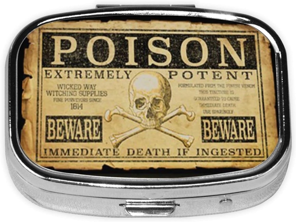 Metalli 2 Osasto Pill Järjestäjä Matka Ystävällinen Kannettava Kompakti Pill Box Söpö pilleri tapauksessa, taskulompakot Päivittäinen Kannettava lääke Vitamiini Tabletin varastointi (Extremely Potent)