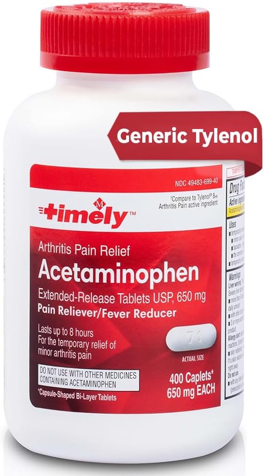 TIME-CAP LABS, INC. Zamanlı Acetaminophen 650 MG - 400 Caplets - Genişletilmiş Yayın - Ortak Ağrı Yardımı, Ağrı Reliever & Arthritis Pain Relief