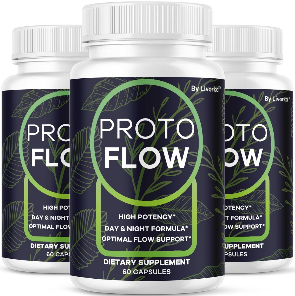 (3 Pack Proto Flow - Proto Flow Support, ProtoFlow Reviews, ProtoFlow Formula,Male Capsules, Proto Flow Supplement for Men, Proto Flow Pills, 180 Capsules for 3 Months