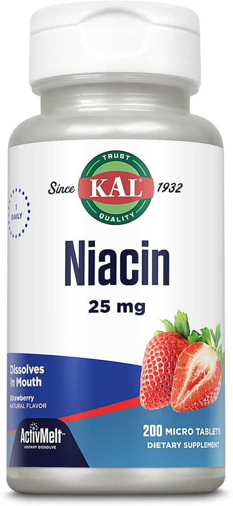 Kal 25 Mg Niacin牌匾,草莓,200块