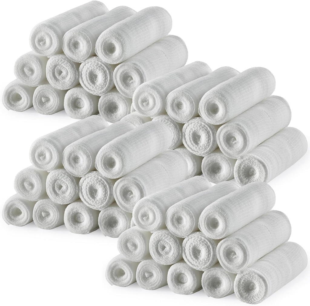 MEDca Gauze Rolls - 48 Pack, 4 in x 4.1 Yards, Medical Grade Gauze and Stretch Bandage for Warn Dressing and First Aid Kit